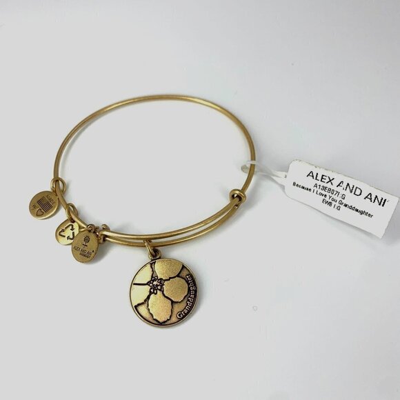 Alex and Ani Granddaughter Charm Bracelet Gold Finish - Expands 2"- 3.5" - Picture 1 of 2